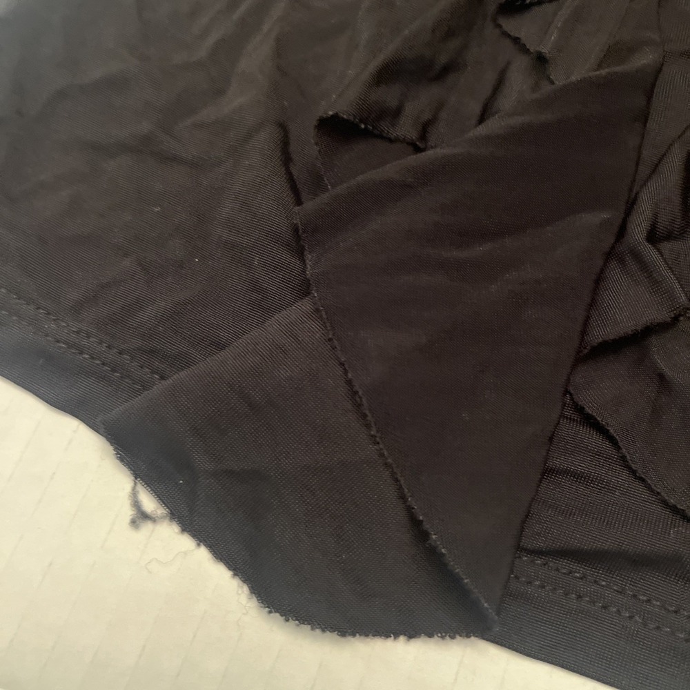 GUESS sleeveless Black Top Ruffle Front Women's Small Stylish Elegant Stretchy - Picture 3 of 8